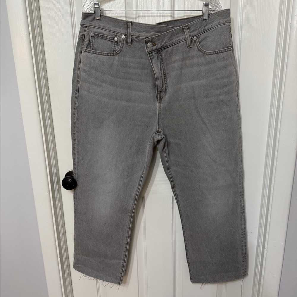 Madewell The Curvy‎ '90s Straight Jean Asymmetric Waist Heywood Wash Size 32